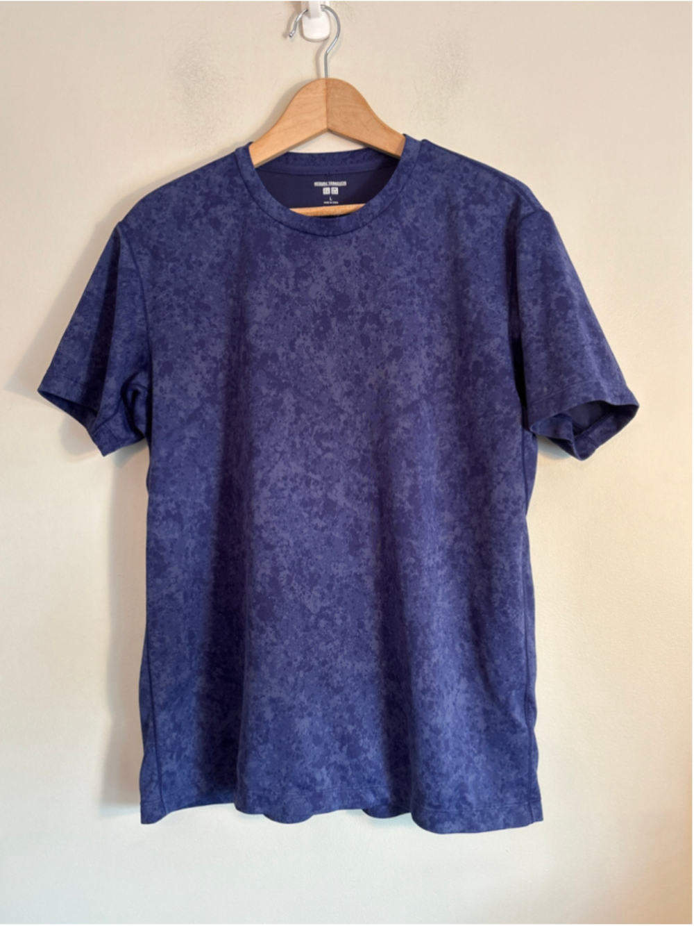 Uniqlo Meguru Yamaguchi DRY-EX Crew Neck Short-Sleeve T-Shirt Blue Mens Size L